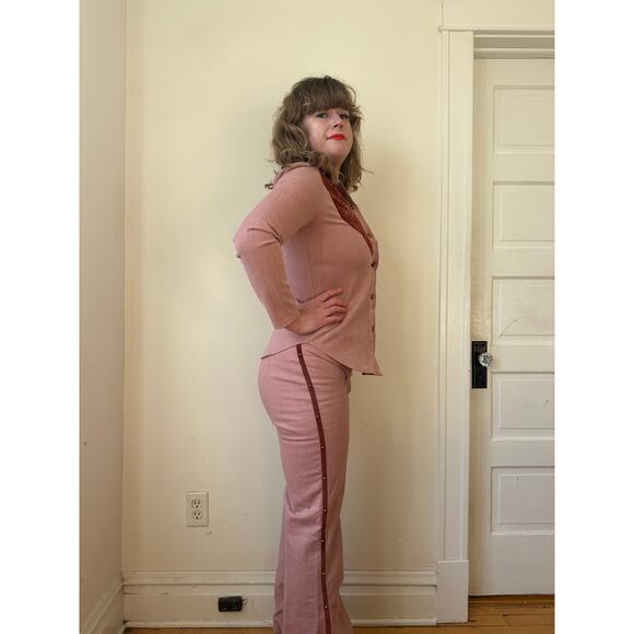 1970s 70s vintage western cowgirl suit set pink studs rhinestone Dolly Parton s - Picture 6 of 11